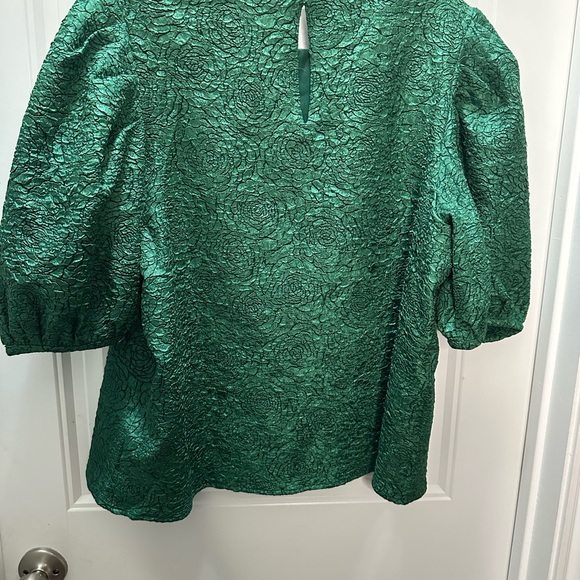 Hyacinth House Green Textured Blouse with ballon sleeves 2XL - Picture 4 of 4